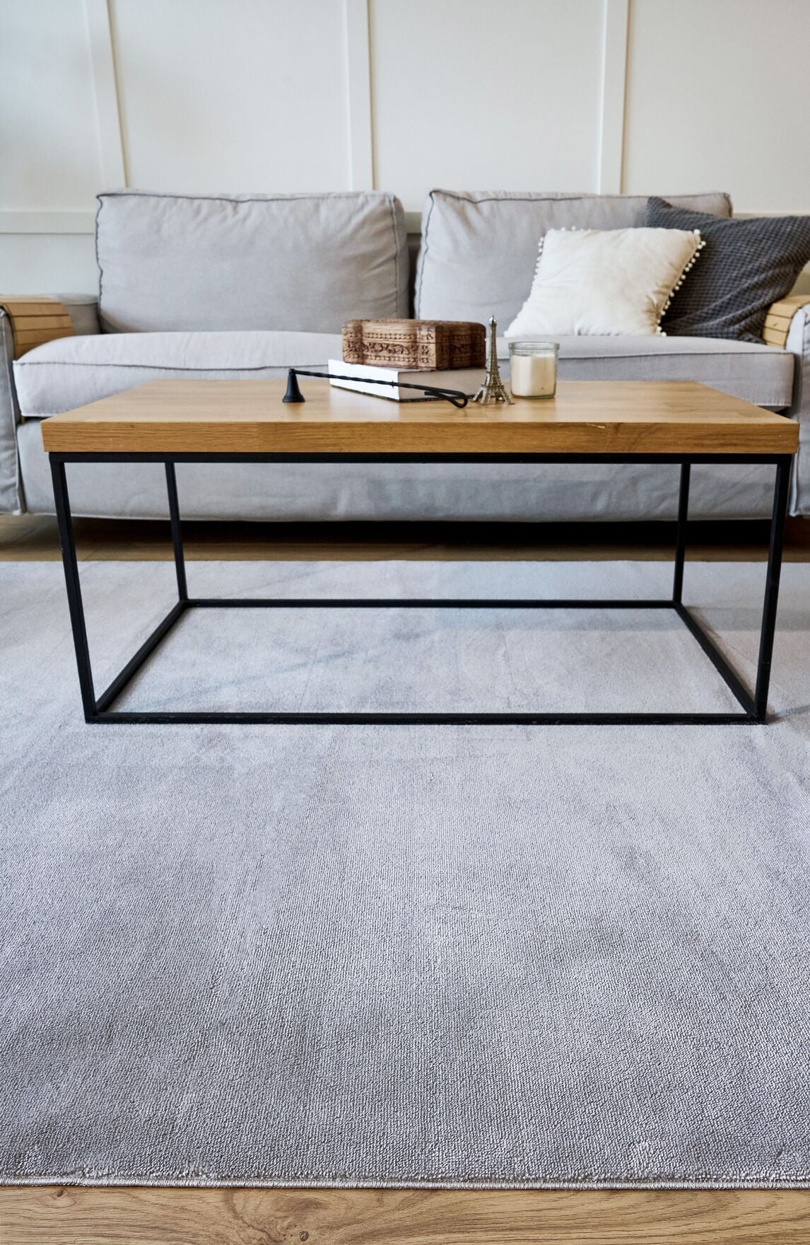 Yoga 5012 Gri - Kaymaz Yıkanabilir Halı | Yumuşak Dokulu Düz Renk Halı